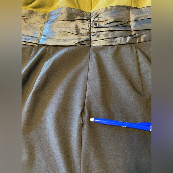 GLAMOUR BUNNY SOPHIA PINUP WIGGLE PENCIL OLIVE FITTED DRESS RARE TOP VINTAGE - Picture 11 of 11